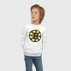 Свитшот хлопковый детский Boston Bruins, цвет: белый — фото 2