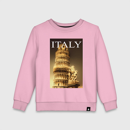 Детский свитшот Leaning tower of Pisa / Светло-розовый – фото 1