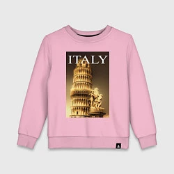 Свитшот хлопковый детский Leaning tower of Pisa, цвет: светло-розовый