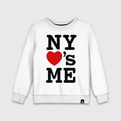 Свитшот хлопковый детский NY loves me, цвет: белый