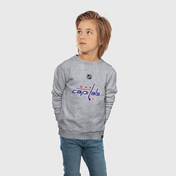 Свитшот хлопковый детский Washington Capitals: Ovechkin 8, цвет: меланж — фото 2