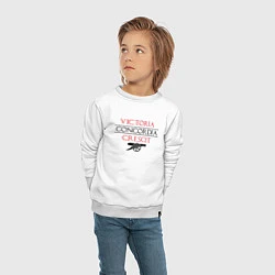 Свитшот хлопковый детский Arsenal: Concordia Crescit, цвет: белый — фото 2