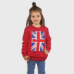 Свитшот хлопковый детский Британский флаг, цвет: красный — фото 2