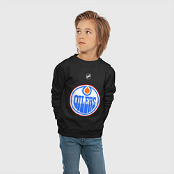 Свитшот хлопковый детский Edmonton Oilers: Khabibulin 35, цвет: черный — фото 2
