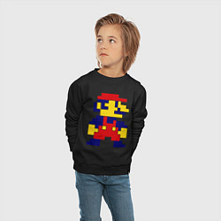 Свитшот хлопковый детский Pixel Mario, цвет: черный — фото 2