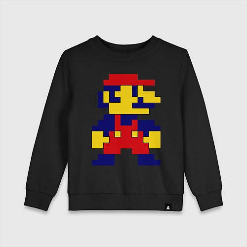 Детский свитшот Pixel Mario / Черный – фото 1