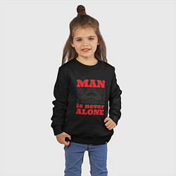 Свитшот хлопковый детский A man with a mustache... Усы!, цвет: черный — фото 2