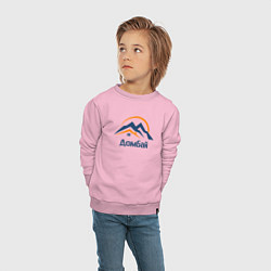 Свитшот хлопковый детский Домбай, цвет: светло-розовый — фото 2