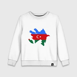 Свитшот хлопковый детский Azerbaijan map, цвет: белый
