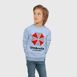 Свитшот хлопковый детский Umbrella corporation, цвет: мягкое небо — фото 2