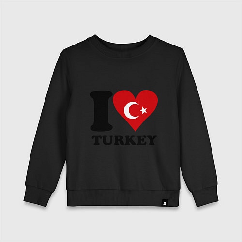 Детский свитшот I love turkey / Черный – фото 1
