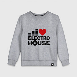 Свитшот хлопковый детский Electro house love, цвет: меланж