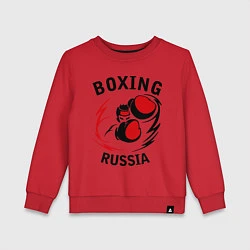 Свитшот хлопковый детский Boxing Russia Forever, цвет: красный