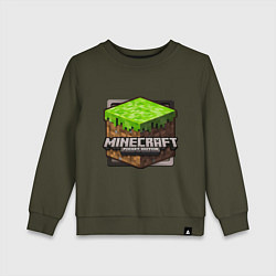 Свитшот хлопковый детский Minecraft: Pocket Edition, цвет: хаки