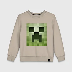 Свитшот хлопковый детский Мinecraft creeper, цвет: миндальный