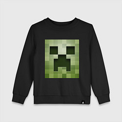 Свитшот хлопковый детский Мinecraft creeper, цвет: черный