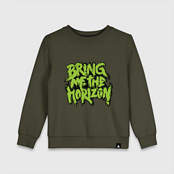 Свитшот хлопковый детский Bring me the horizon, цвет: хаки