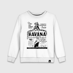 Свитшот хлопковый детский Havana Cuba, цвет: белый
