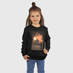Свитшот хлопковый детский Лиланд Палмер - огонь иди со мной, цвет: черный — фото 2