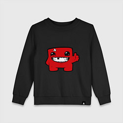 Свитшот хлопковый детский Super Meat Boy, цвет: черный