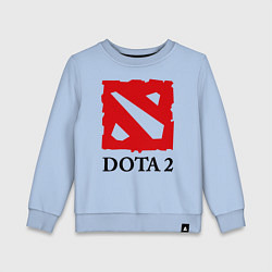 Свитшот хлопковый детский Dota 2: Logo, цвет: мягкое небо