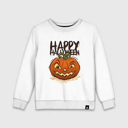 Свитшот хлопковый детский Happy halloween, цвет: белый