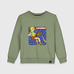 Свитшот хлопковый детский The Offspring: Americana, цвет: авокадо