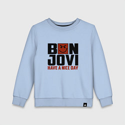 Свитшот хлопковый детский Bon Jovi: Nice day, цвет: мягкое небо