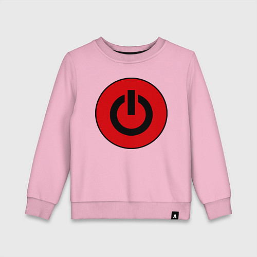 Детский свитшот Power button / Светло-розовый – фото 1