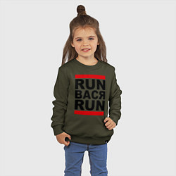 Свитшот хлопковый детский Run Вася Run, цвет: хаки — фото 2