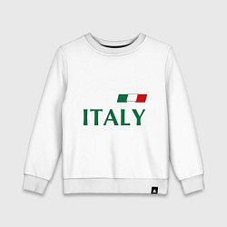 Свитшот хлопковый детский Сборная Италии: 1 номер, цвет: белый