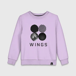 Свитшот хлопковый детский BTS Wings, цвет: лаванда