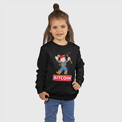 Свитшот хлопковый детский Bitcoin Miner, цвет: черный — фото 2