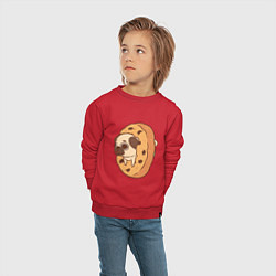 Свитшот хлопковый детский Мопс-печенька, цвет: красный — фото 2