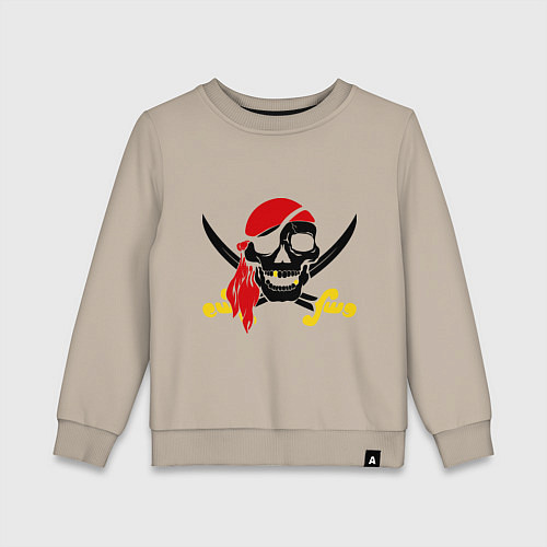 Детский свитшот Пиратская футболка / Миндальный – фото 1