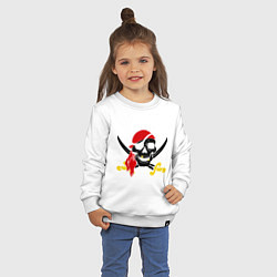 Свитшот хлопковый детский Пиратская футболка, цвет: белый — фото 2