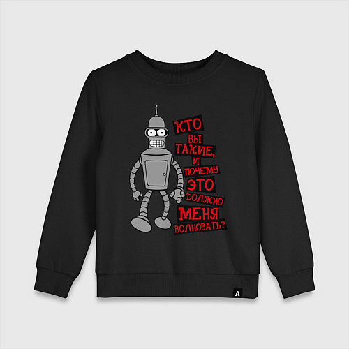 Детский свитшот Бэндер: кто вы такие? / Черный – фото 1