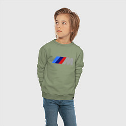 Свитшот хлопковый детский BMW M, цвет: авокадо — фото 2