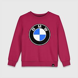 Свитшот хлопковый детский Logo BMW, цвет: маджента