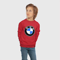 Свитшот хлопковый детский Logo BMW, цвет: красный — фото 2