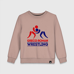 Свитшот хлопковый детский Greco-roman wrestling, цвет: пыльно-розовый