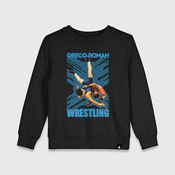 Свитшот хлопковый детский Greco-roman wrestling, цвет: черный