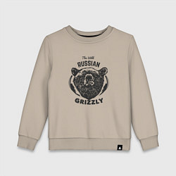 Свитшот хлопковый детский Russian Grizzly, цвет: миндальный