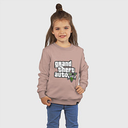Свитшот хлопковый детский GTA Five, цвет: пыльно-розовый — фото 2