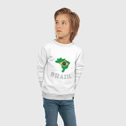 Свитшот хлопковый детский Brazil Country, цвет: белый — фото 2