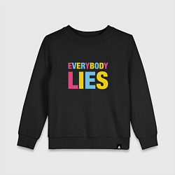 Свитшот хлопковый детский Everybody Lies, цвет: черный