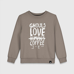 Свитшот хлопковый детский Ghouls Love Coffee, цвет: утренний латте