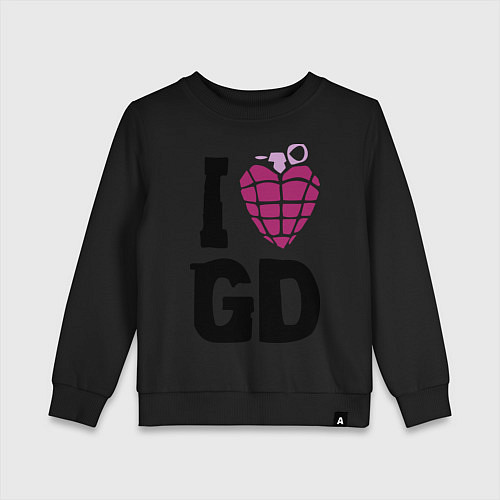 Детский свитшот I love GD / Черный – фото 1