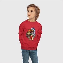 Свитшот хлопковый детский Хитрый индеец, цвет: красный — фото 2