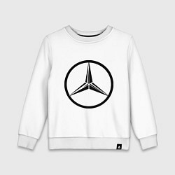 Свитшот хлопковый детский Mercedes-Benz logo, цвет: белый